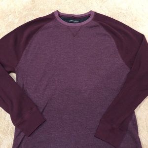 Large Banana Republic Waffle Knit Shirt L/S Plum